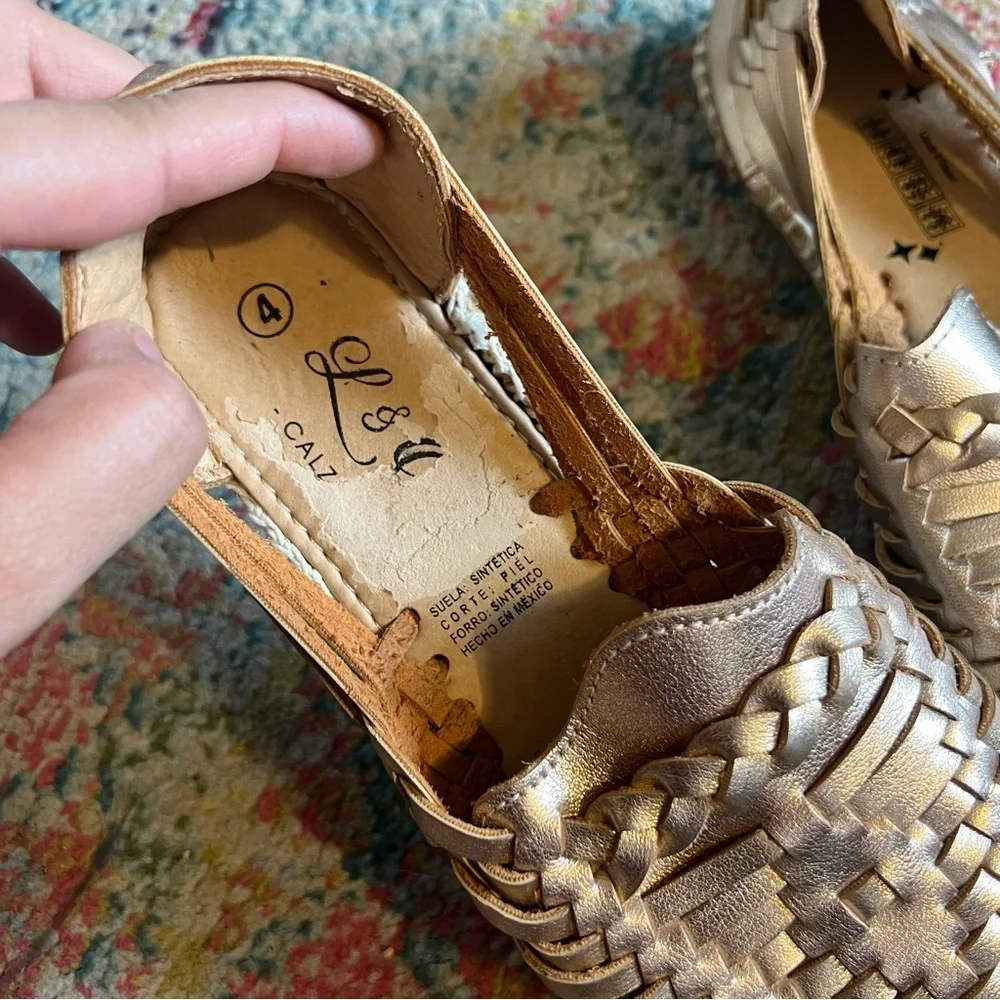 Women's Woven Leather Loafers handmade size 7